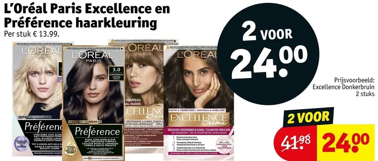 Aanbieding: Excellence en Préférence haarkleuring