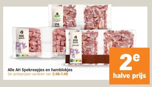 Aanbieding: Alle AH Spekreepjes en hamblokjes
