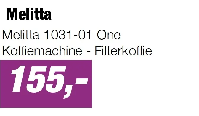 Aanbieding: Melitta 1031-01 One Koffiemachine - Filterkoffie