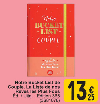 Offre: Notre Bucket List de Couple, La Liste de nos 