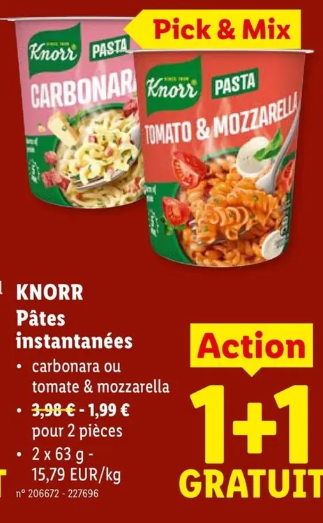 Offre: Pâtes instantanées