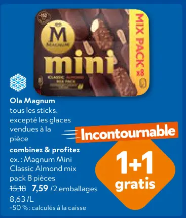 Offre: Magnum Mini Classic Almond mix
