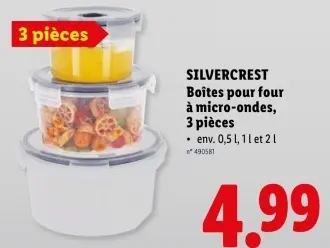 Offre: Boîtes pour four à micro-ondes