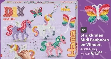 Aanbieding: Strijkkralen Midi Eenhoorn en Vlinder