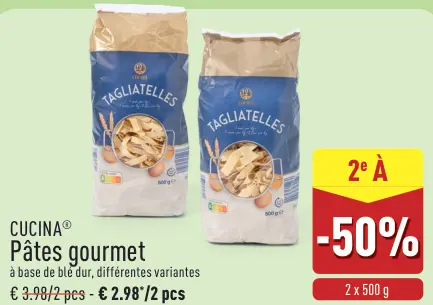 Offre: Pâtes gourmet