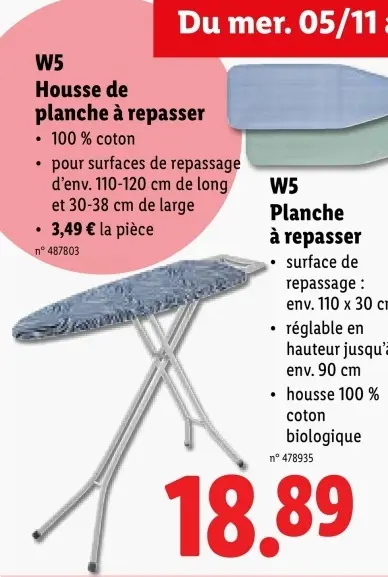 Offre: Planche à repasser ou Housse de planche à repasser