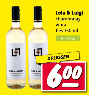 Aanbieding: Lola & Luigi chardonnay viura
