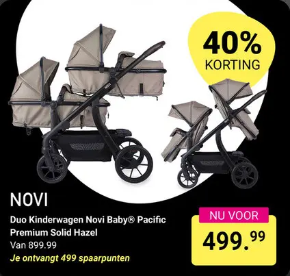 Aanbieding: Duo Kinderwagen Novi Baby® Pacific Premium Solid Hazel