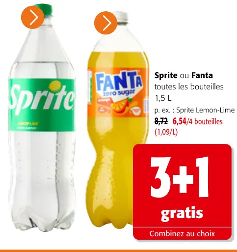 Offre: Sprite ou Fanta toutes les bouteilles