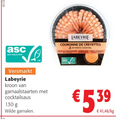 Promotie: kroon van garnaalstaarten met cocktailsaus