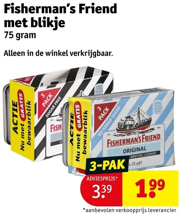 Aanbieding: Fisherman's Friend met blikje