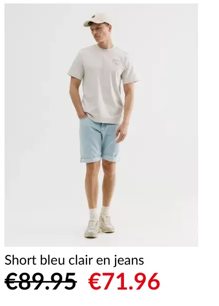 Offre: Short bleu clair en jeans