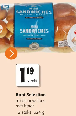 Promotie: minisandwiches met boter