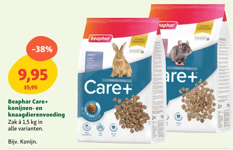 Aanbieding: Beaphar Care+ konijnen- en knaagdierenvoeding