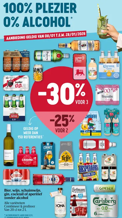Promotie: Bier, wijn, schuimwijn, gin, cocktail of aperitief zonder alcohol