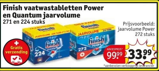 Aanbieding: Finish vaatwastabletten Power en Quantum jaarvolume