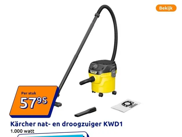 Promotie: Kärcher nat- en droogzuiger KWD1