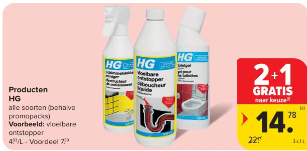 Promotie: Producten HG