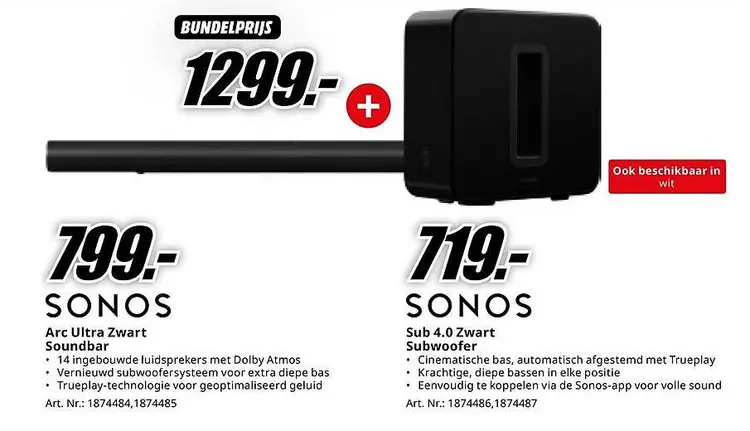Aanbieding: Arc Ultra Zwart Soundbar