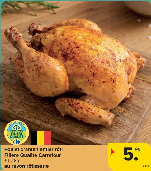 Offre: Poulet d'antan entier rôti
