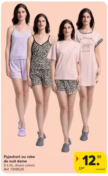 Offre: Pyjashort ou robe de nuit dame