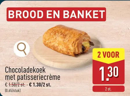 Promotie: Chocoladekoek met patisseriecrème