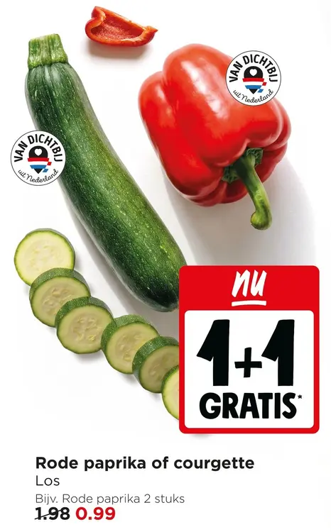 Aanbieding: Rode paprika of courgette