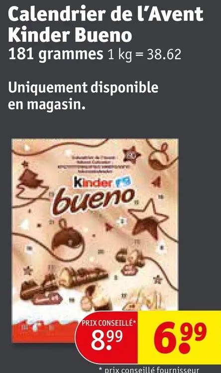 Offre: Kinder Calendrier de l'Avent Bueno
