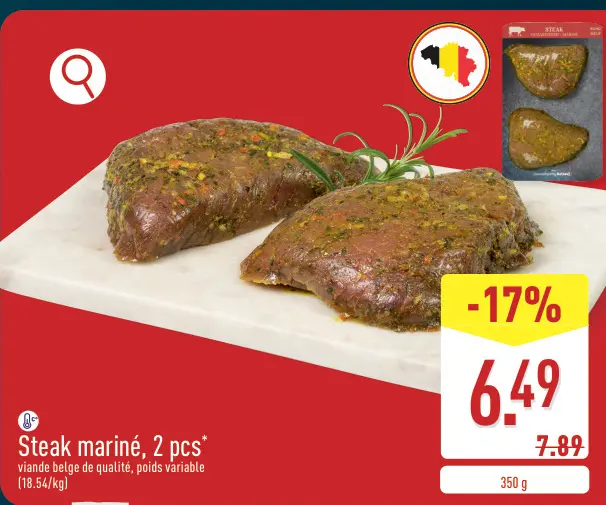 Offre: Steak mariné
