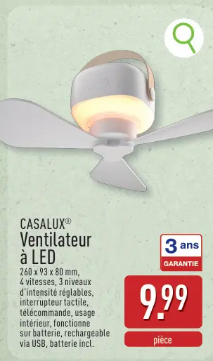 Offre: Ventilateur à LED