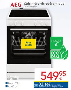 Offre: Cuisinière vitrocéramique