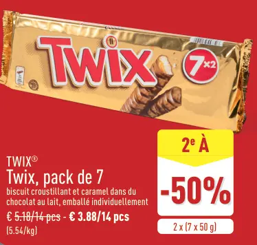 Offre: Twix, pack de 7