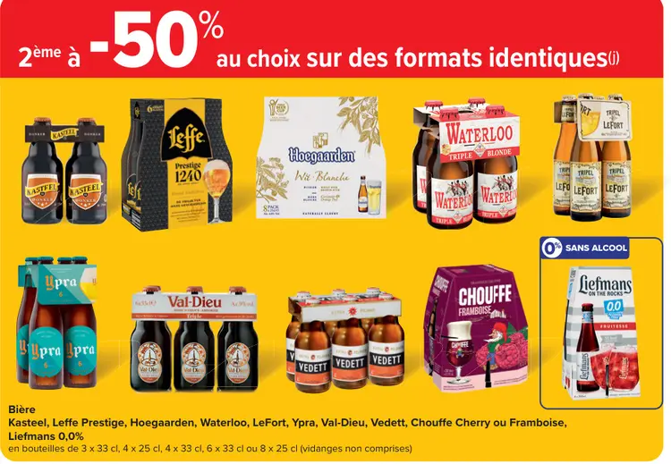 Offre: 2 ème à -50% aux chois sur des formats identiques