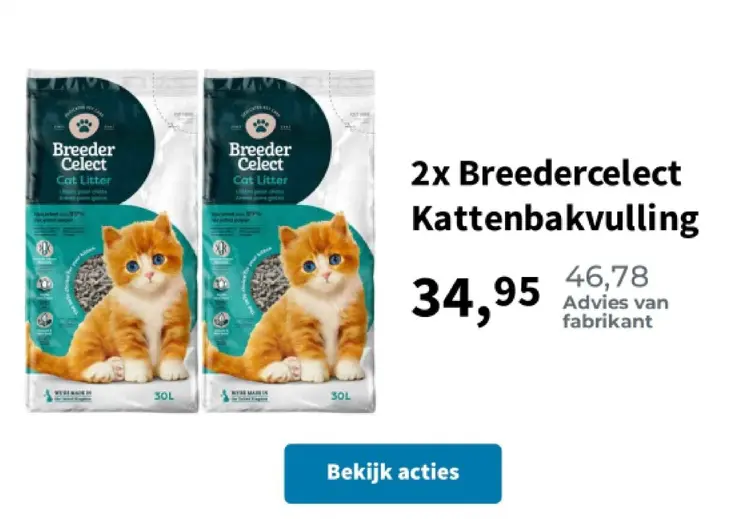 Promotie: Breedercelect Kattenbakvulling