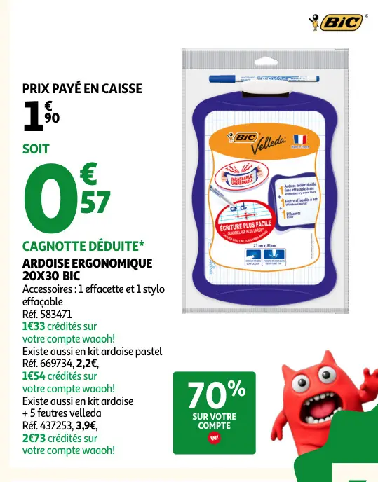 Offre: Ardoise ergonomique 20x30