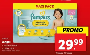 Offre: PAMPERS Langes