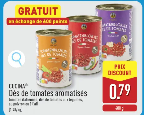 Offre: Dés de tomates aromatisés