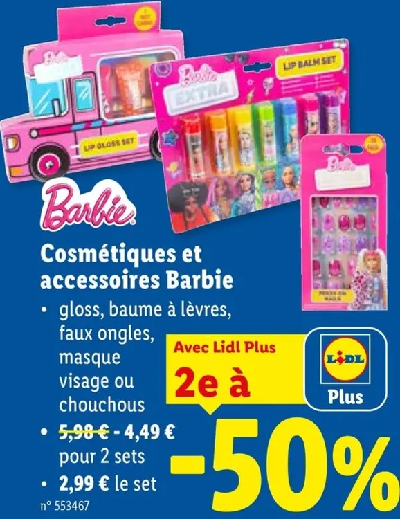 Offre: Cosmétiques et accessoires Barbie
