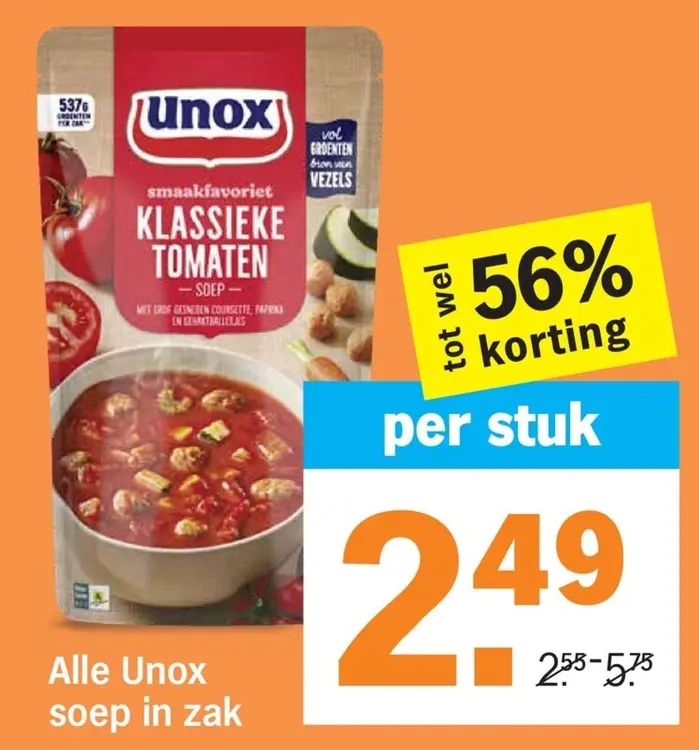Aanbieding: Alle Unox soep in zak