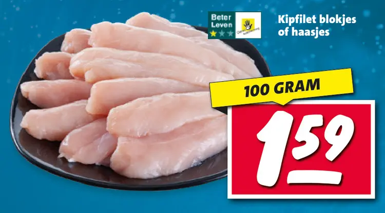 Aanbieding: Kipfilet blokjes of haasjes