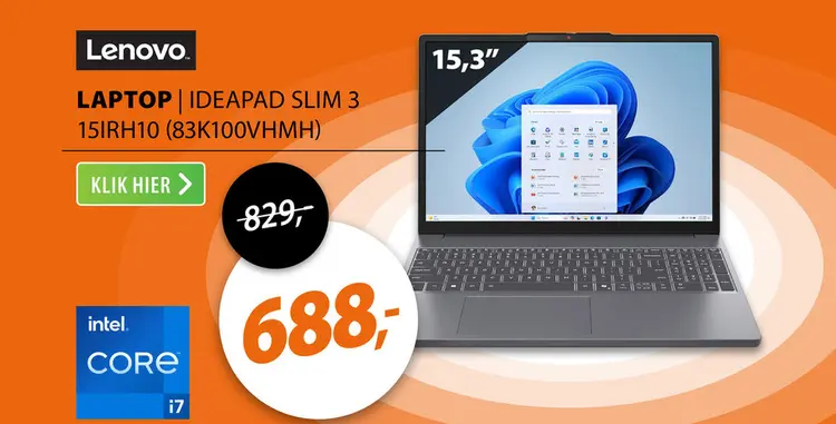 Aanbieding: Lenovo IdeaPad Slim 3 15IRH10 (83K100VHMH)