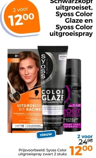 Aanbieding: Schwarzkopf uitgroeiset, Syoss Color Glaze en syoss color uitgroeispray