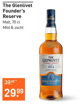 Aanbieding: The Glenlivet Founder's Reserve 70CL Whisky