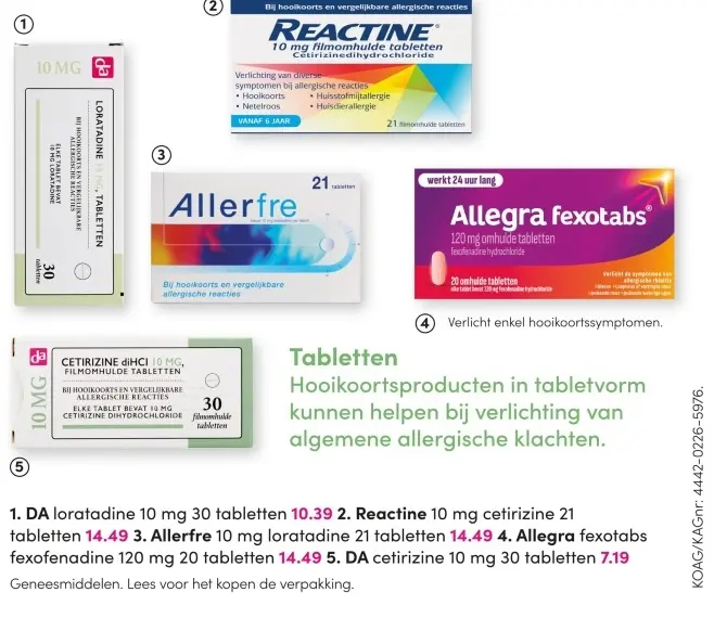 Aanbieding: Hooikoorts tabletten