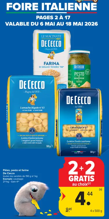Offre: Pâtes, pesto et farine