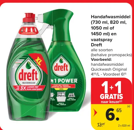 Promotie: Handafwasmiddel en vaatspray