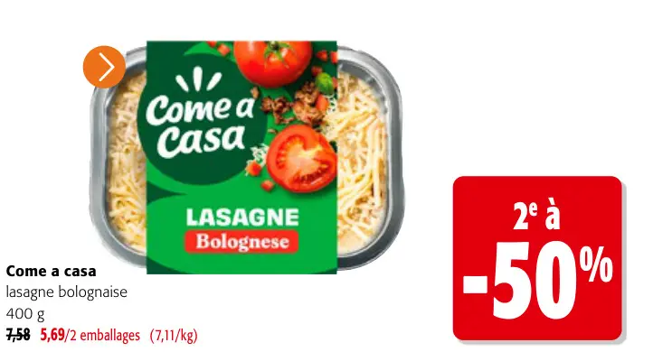 Offre: Lasagne bolognaise