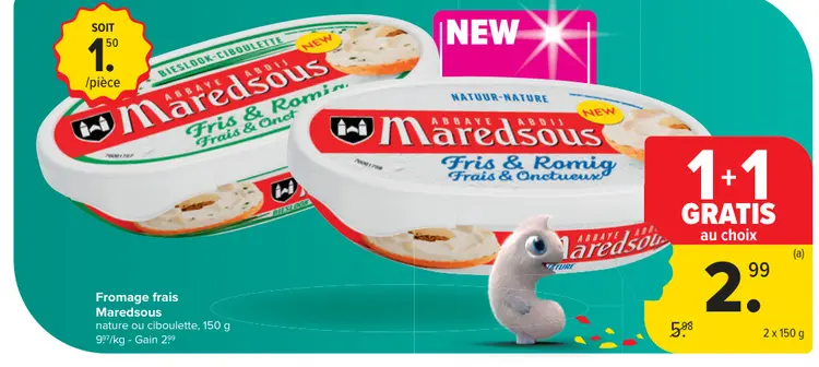 Offre: Fromage frais Maredsous