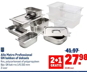 Aanbieding: Alle Metro Professional GN bakken of deksels