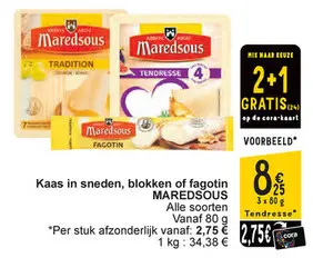 Aanbieding: Kaas in sneden, blokken of fagotin